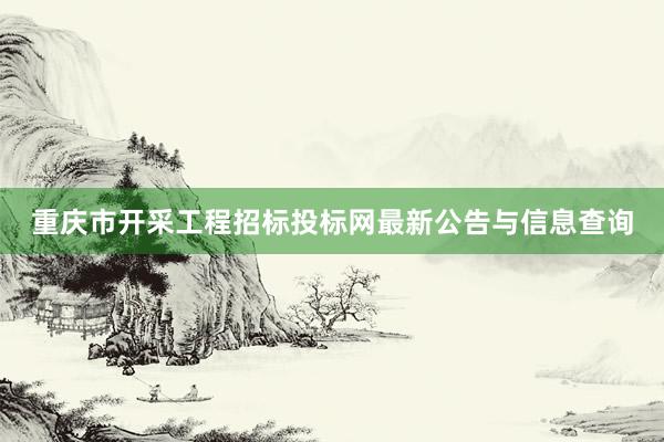 重庆市开采工程招标投标网最新公告与信息查询